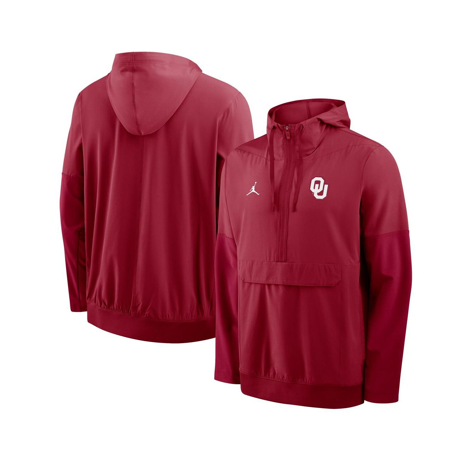 Men's Crimson Oklahoma Sooners Anorak Half-Zip Hoodie Jacket