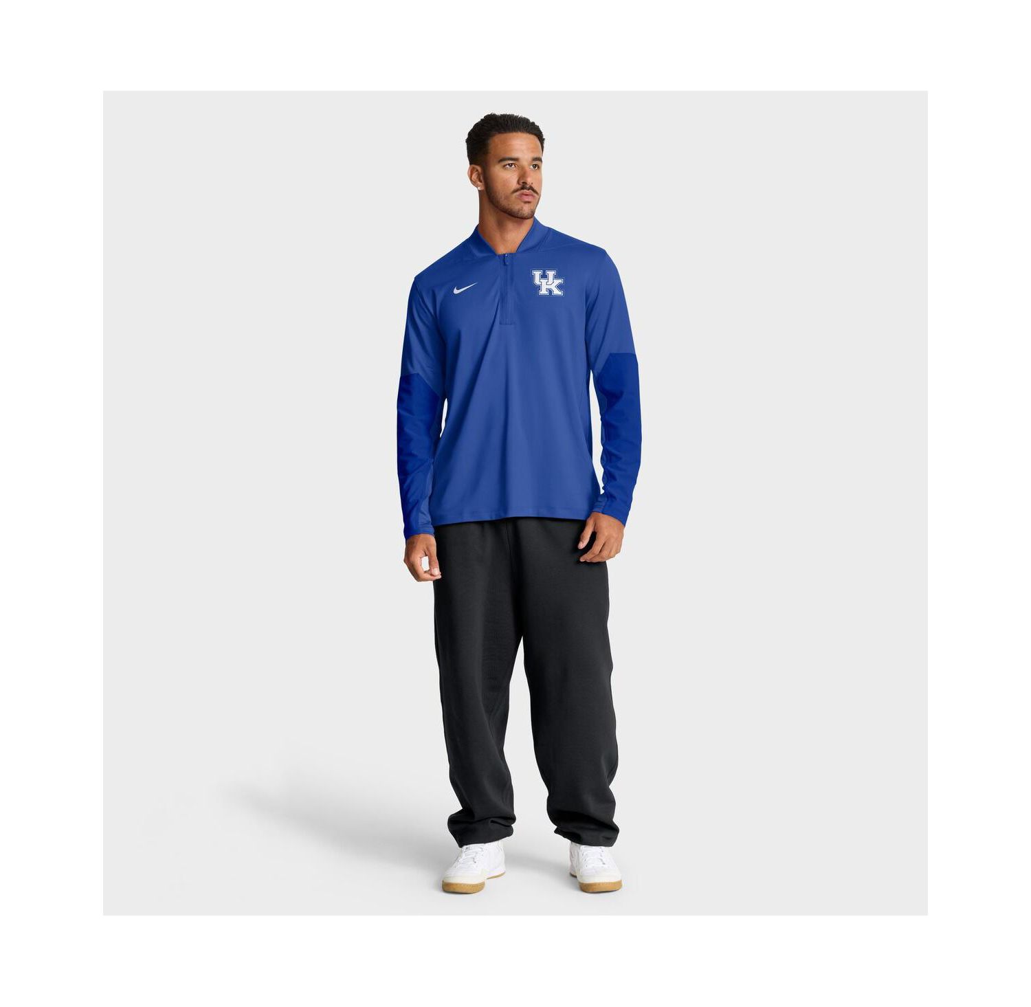 Men's Royal Kentucky Wildcats One Goal Performance Half-Zip Pullover Sweatshirt