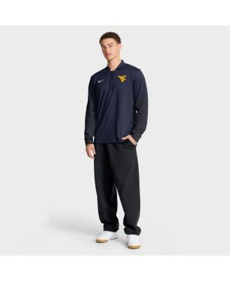 Men's Navy West Virginia Mountaineers One Goal Performance Half-Zip Pullover Sweatshirt