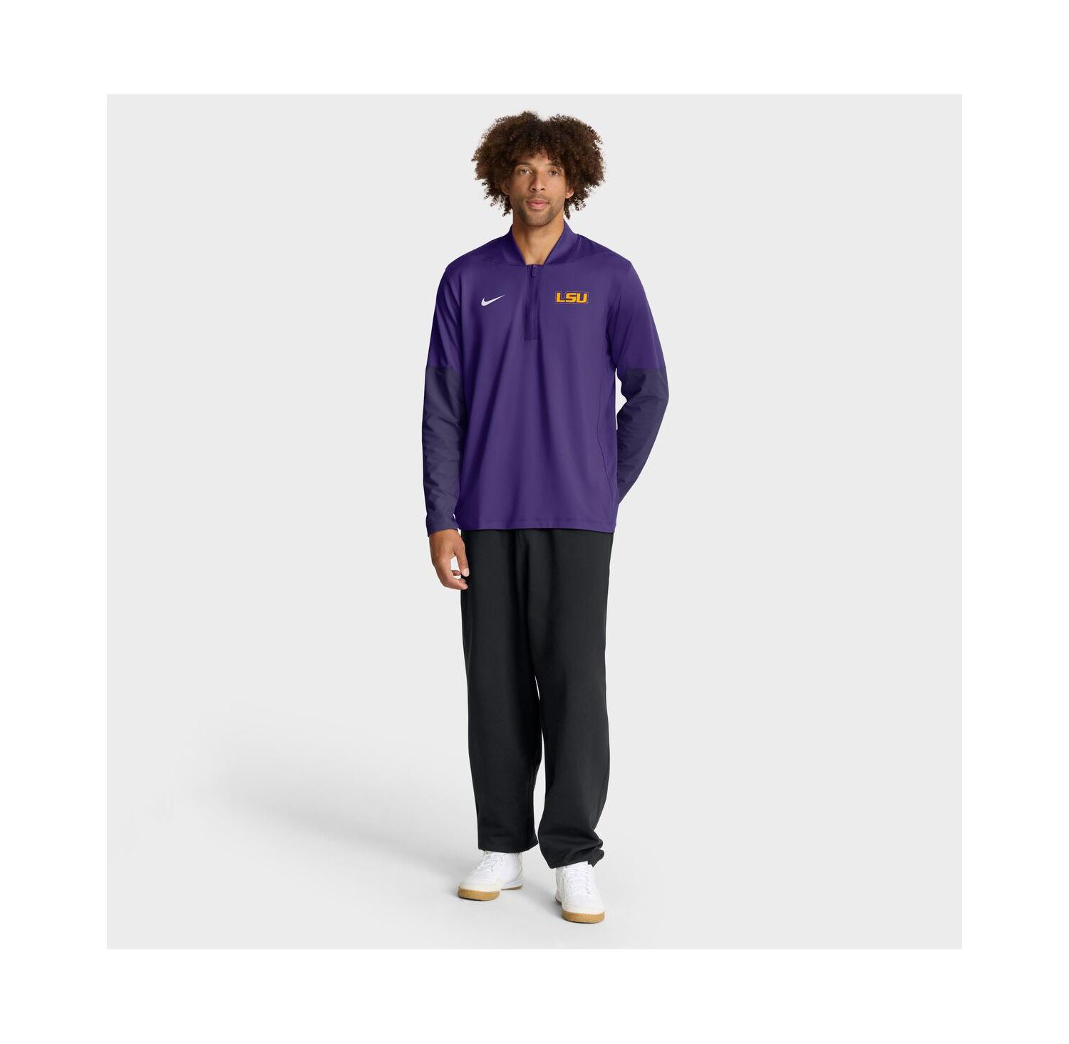Men's Purple LSU Tigers One Goal Performance Half-Zip Pullover Sweatshirt