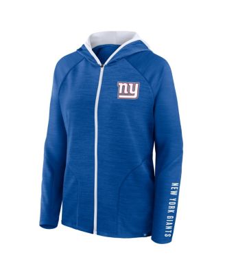 Women's Royal New York Giants Redzone End Around Pass Raglan Full-Zip Hoodie