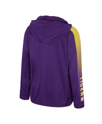 Big Boys and Girls Purple LSU Tigers Lumen Long Sleeve Quarter-Zip Windshirt