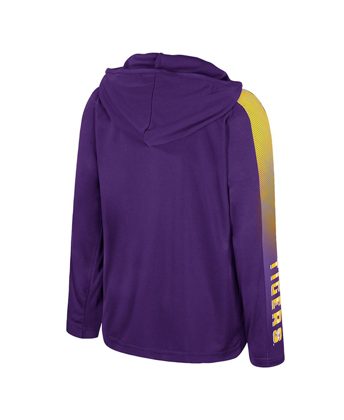 Colosseum Big Boys And Girls Purple Lsu Tigers Lumen Long Sleeve Quarter-zip Windshirt In Purple