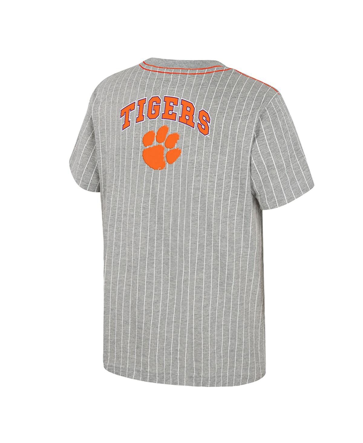 Colosseum Big Boys And Girlsâ Heather Gray Clemson Tigers Airball Baseball T-shirt In Gray