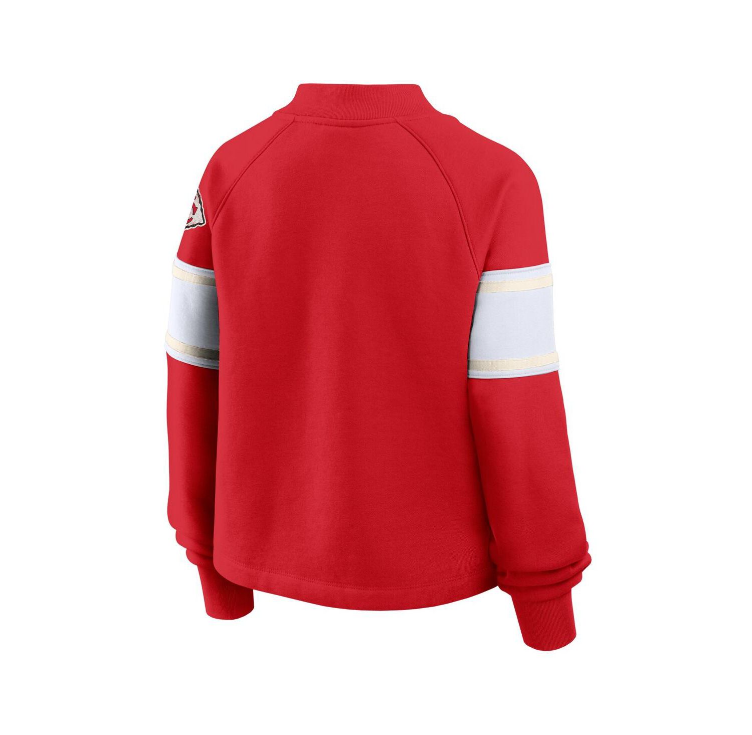 Women's Red Kansas City Chiefs Oversized Hometown Toss Sweep Raglan Pullover Sweatshirt