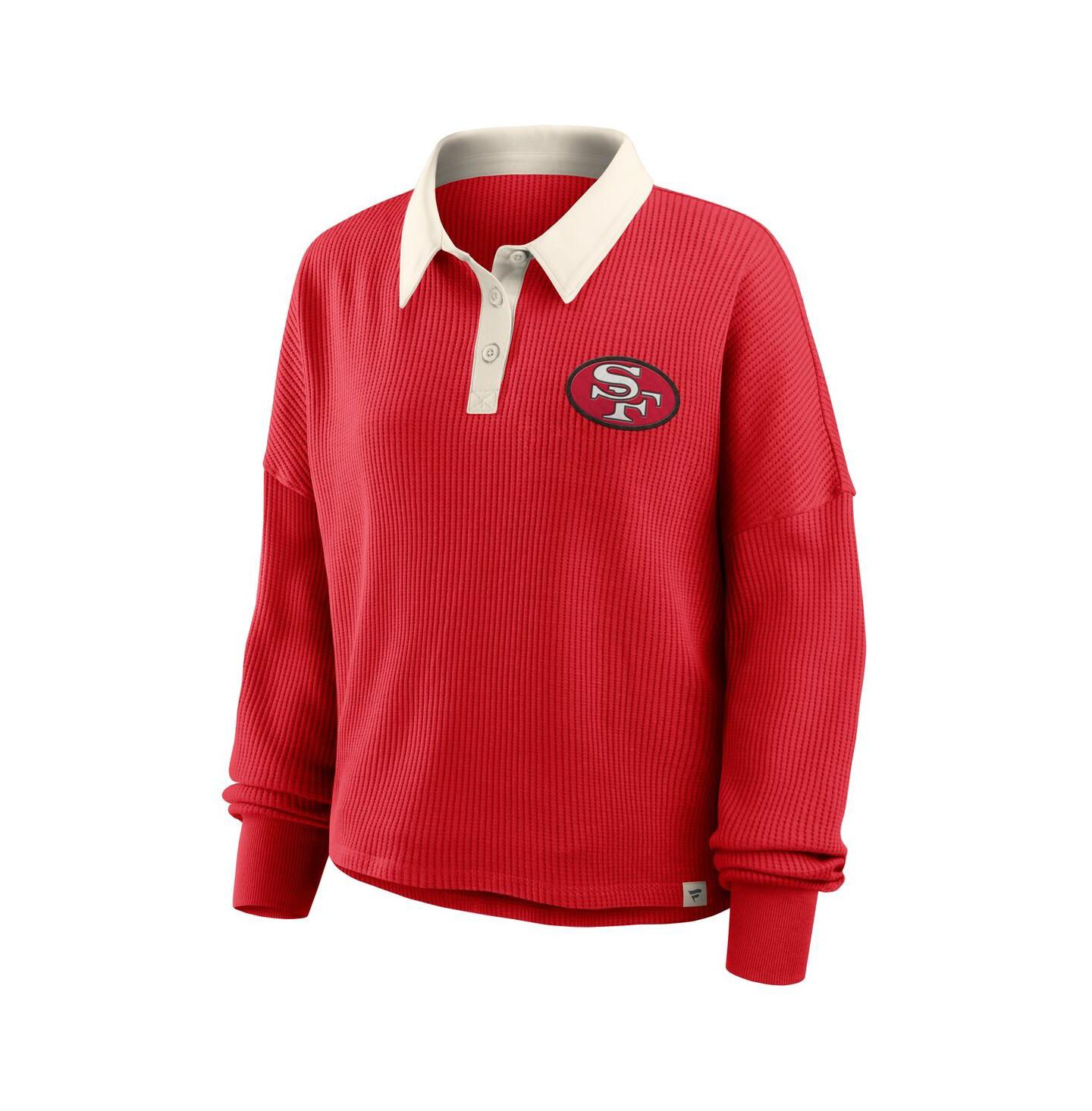 Женская рубашка Fanatics Scarlet San Francisco 49ers Oversized Hometown Premium Thermal Long Sleeve — фото 3