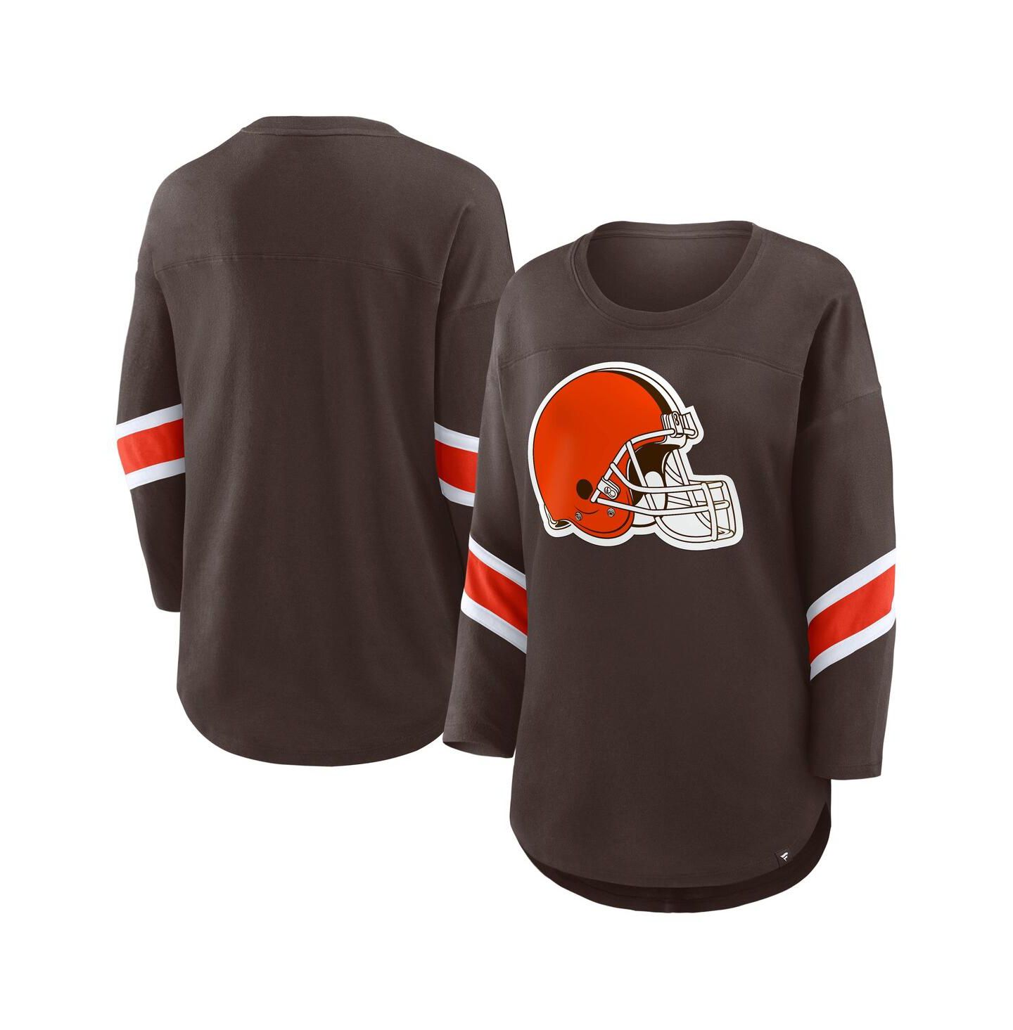 Женская футболка Fanatics Brown Cleveland Browns Redzone 3/4-Sleeve — фото 1