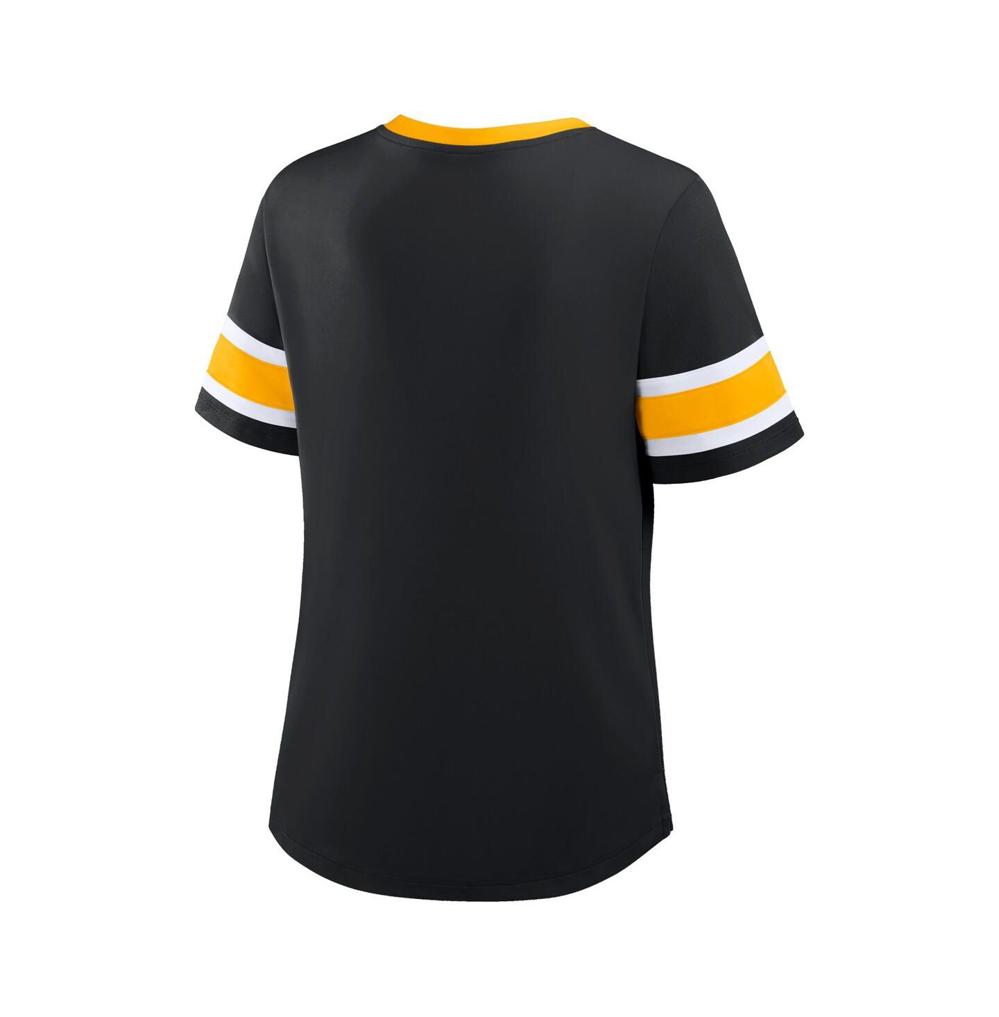 Женская футболка Fanatics Black Pittsburgh Steelers Redzone Draw Play Athena Lace-Up — фото 2