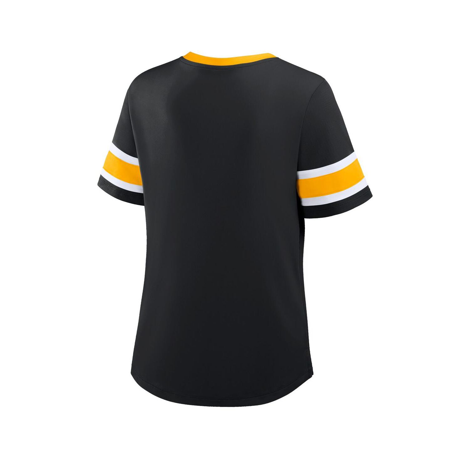 Women's Black Pittsburgh Steelers Redzone Draw Play Athena Lace-Up T-Shirt