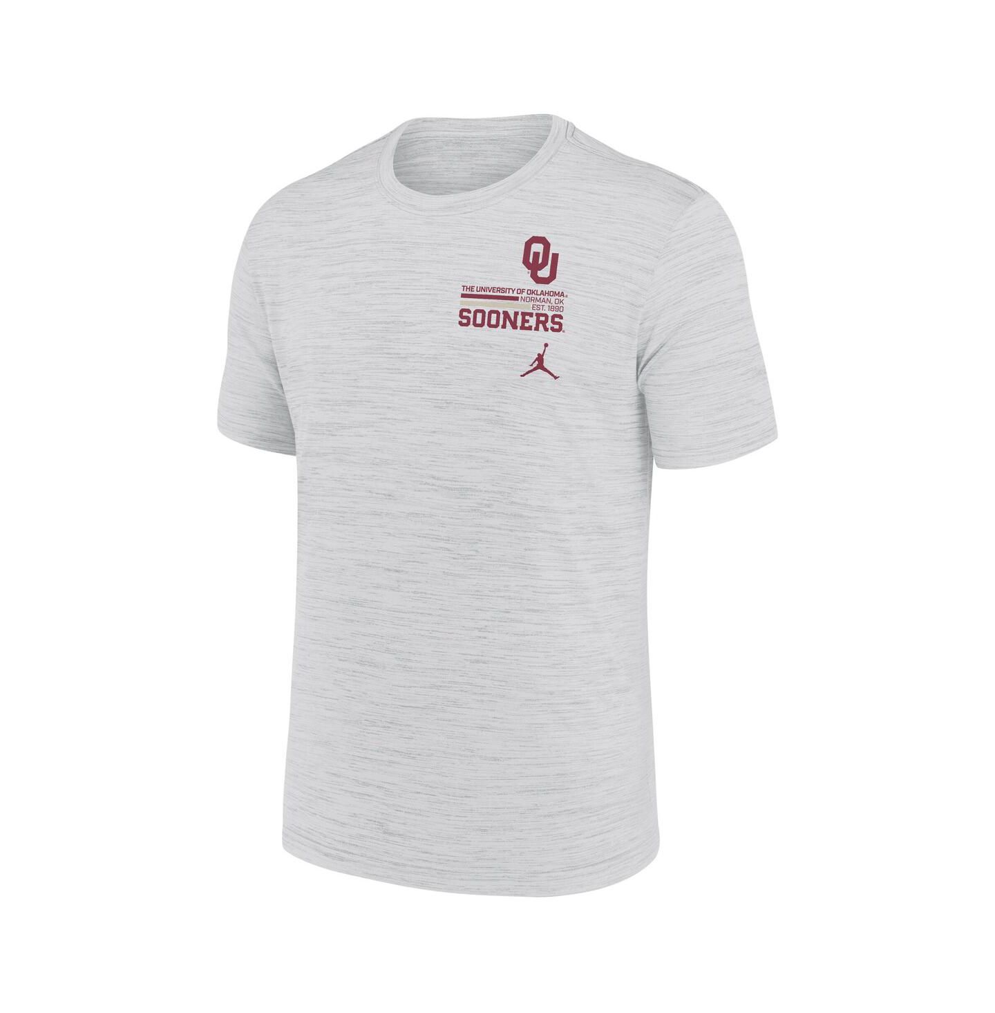 Мужская футболка Jordan White Oklahoma Sooners Velocity Stacked Performance — фото 3