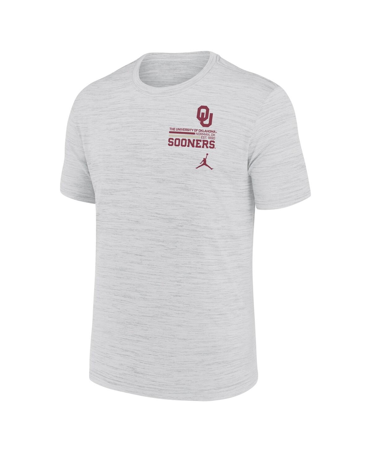 Jordan Men's White Oklahoma Sooners Velocity Stacked Performance T-Shirt