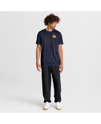 Men's Navy Michigan Wolverines Campus Shadow Legend Performance T-Shirt