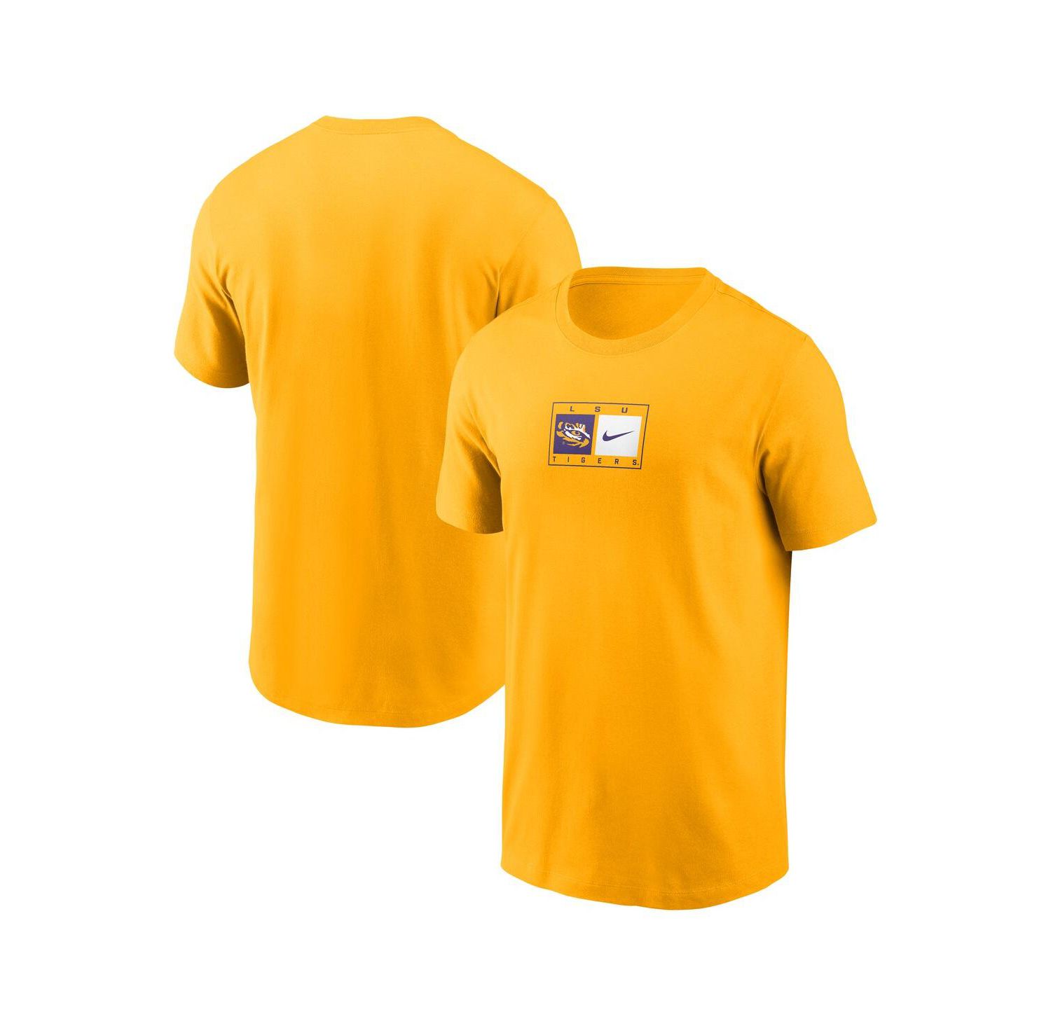 Men's Gold LSU Tigers Campus Logo Swoosh T-Shirt