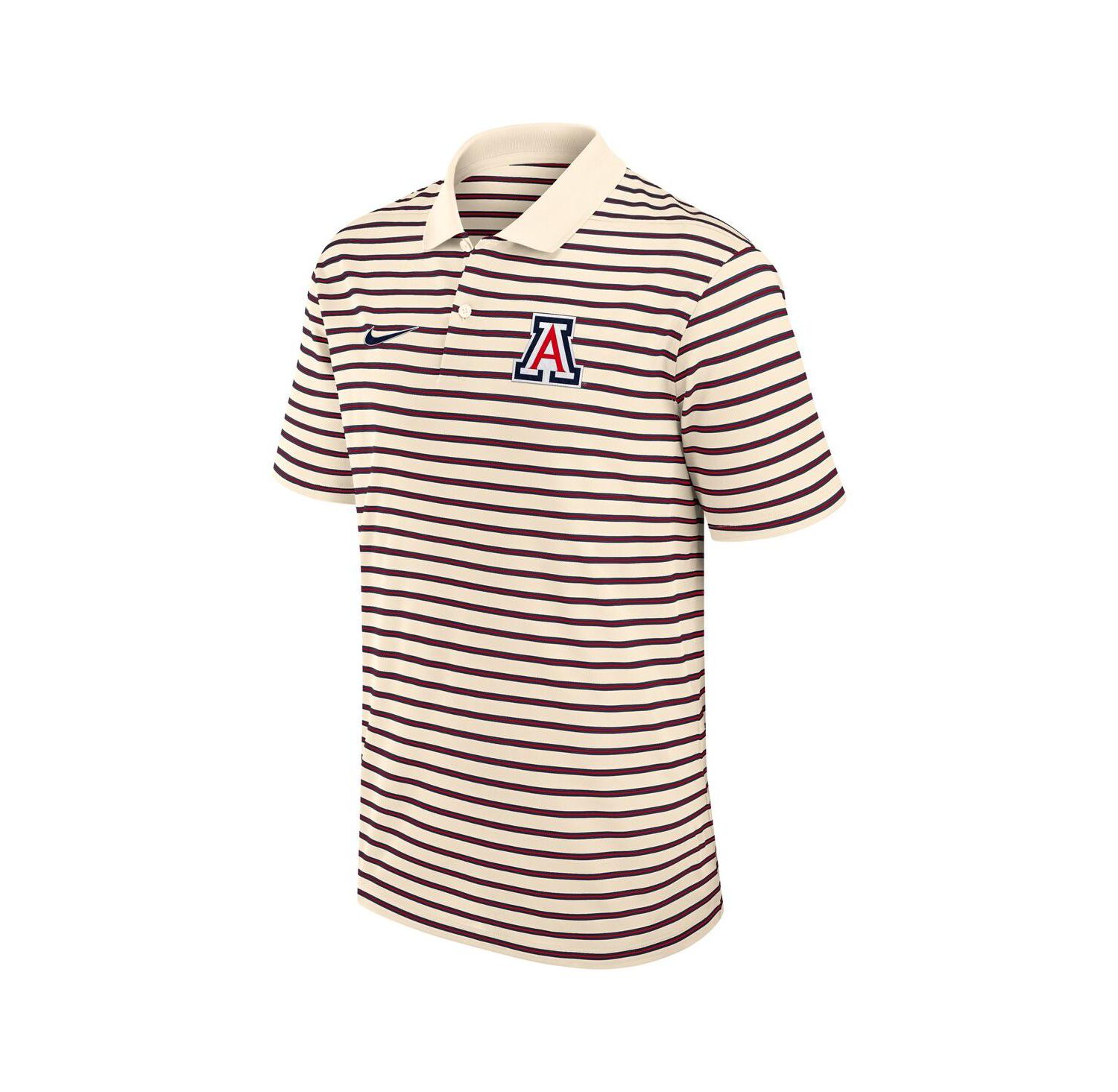 Men's Tan Arizona Wildcats Solid Foundation Striped Performance Polo Shirt