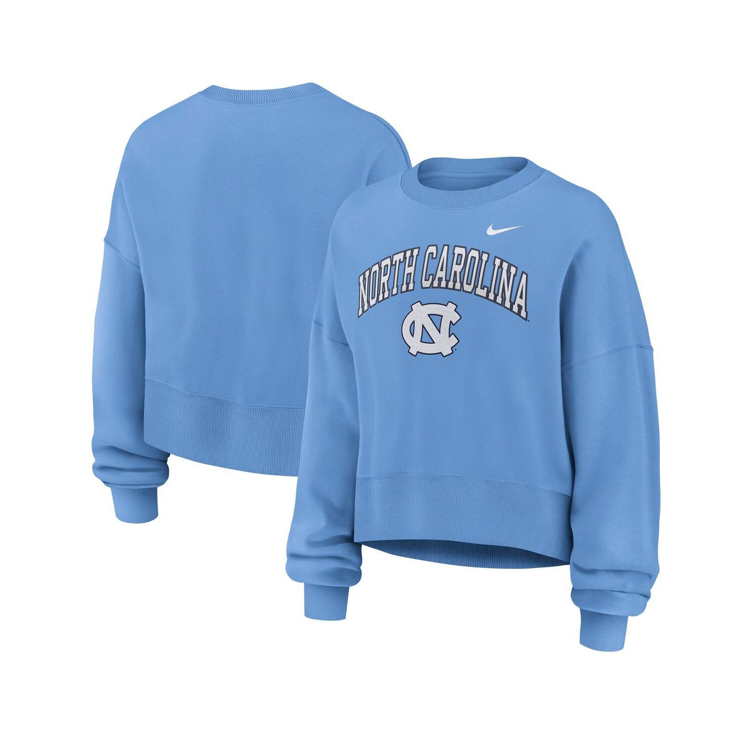 Women's Carolina Blue North Carolina Tar Heels Oversized Phoenix Arch Pullover Sweatshirt
