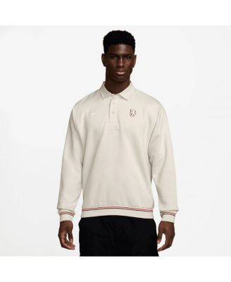 Nike - Men's Cream Chelsea Club Long Sleeve Polo Shirt