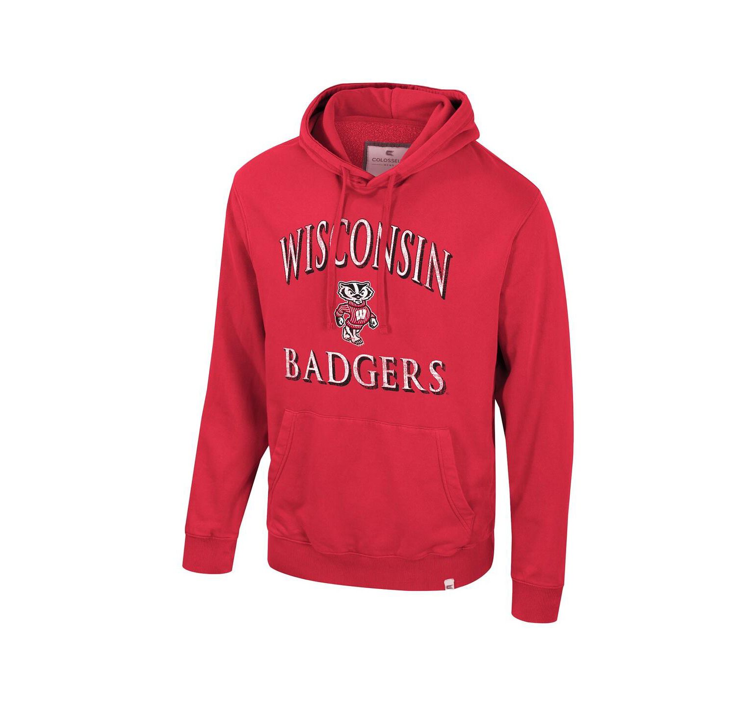 Men's Red Wisconsin Badgers Big & Tall Cap E-Tan Pullover Hoodie