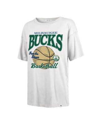 Women's White Milwaukee Bucks City Edition Down Court Sadie T-Shirt