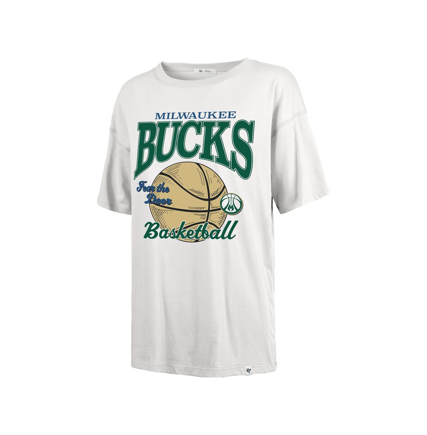 Женская футболка '47 Brand White Milwaukee Bucks City Edition Down Court Sadie — фото 3