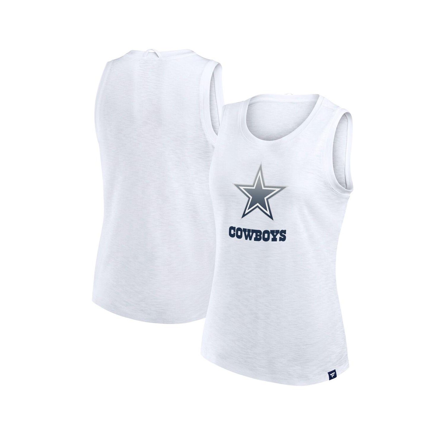 Women's White Dallas Cowboys Slub Tank Top