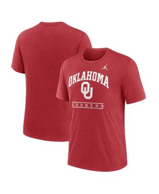 Jordan - Men's Crimson Oklahoma Sooners Arch Over Logo Tri-Blend T-shirt