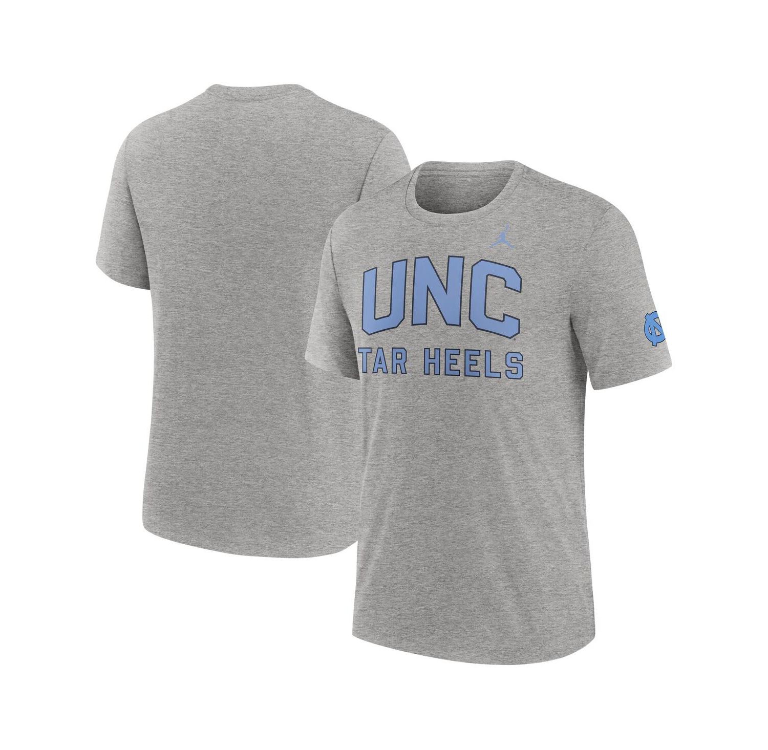 Men's Heather Gray North Carolina Tar Heels Campus Collegiate Block Tri-Blend T-Shirt