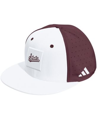 adidas - Men's and Women's White/Maroon Mississippi State Bulldogs Performance Flat Bill Adjustable Hat