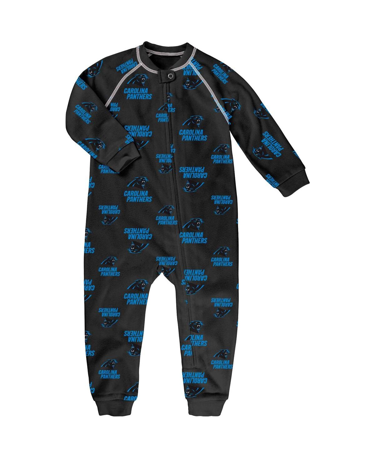 Outerstuff Toddler Black Carolina Panthers Allover Print Raglan Full-zip Jumper In Black