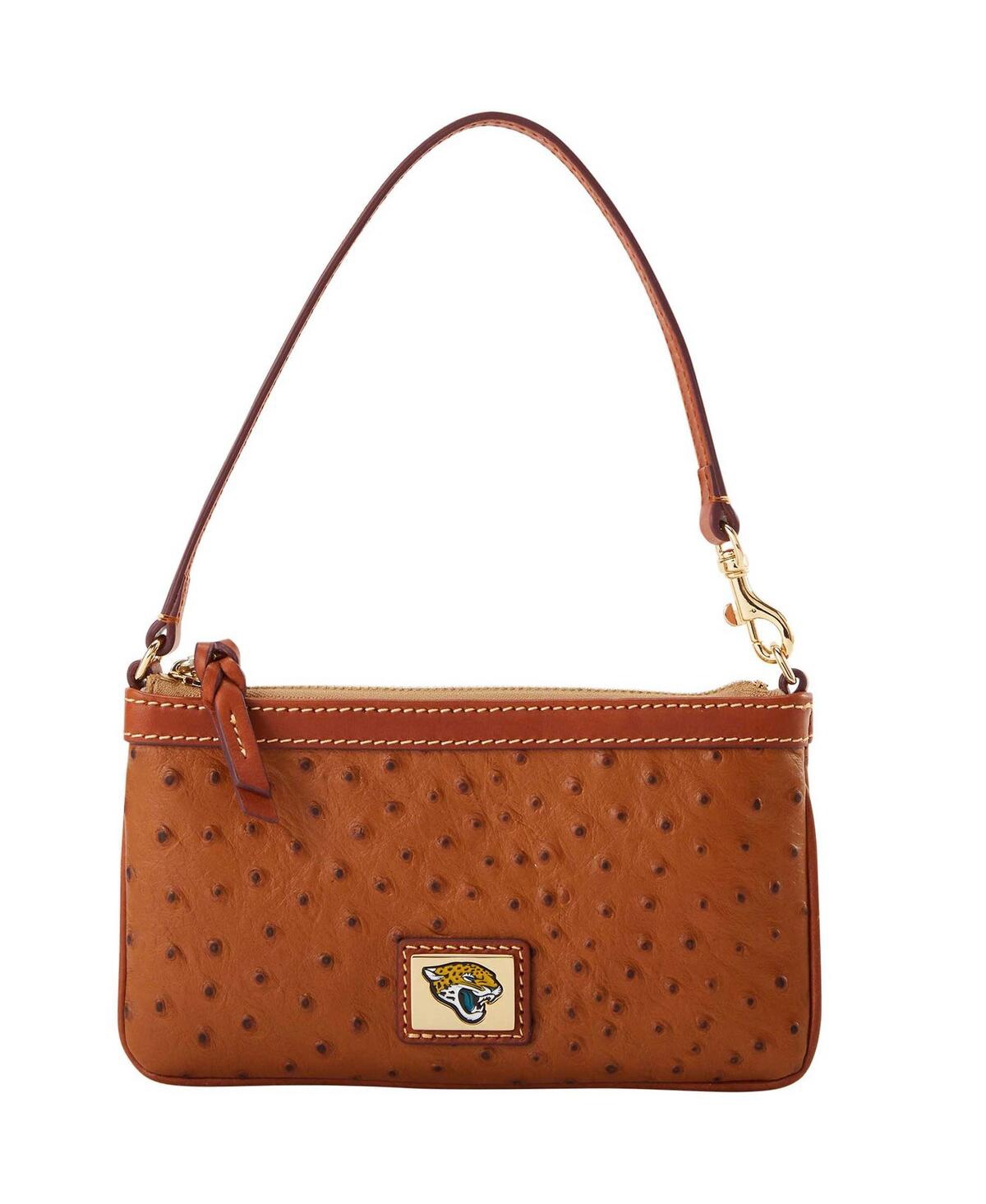 Dooney & Bourke Jacksonville Jaguars Large Slim Wristlet Handbag In Brown