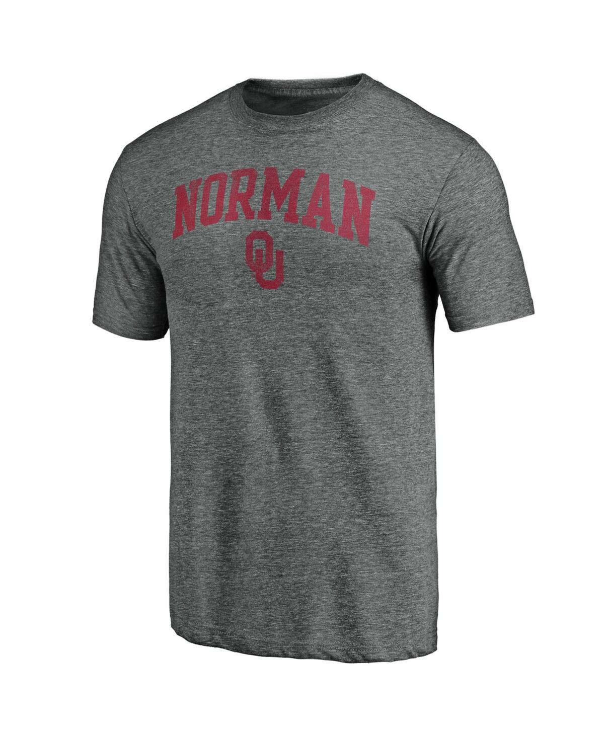 Fanatics Mto Label Men's Heather Gray Oklahoma Sooners Arched City Tri-blend T-shirt In Gray