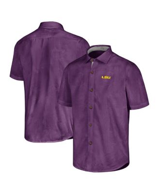 Tommy Bahama - Men's Purple LSU Tigers Sport Coconut Point Palm Vista IslandZone Button-Up Shirt