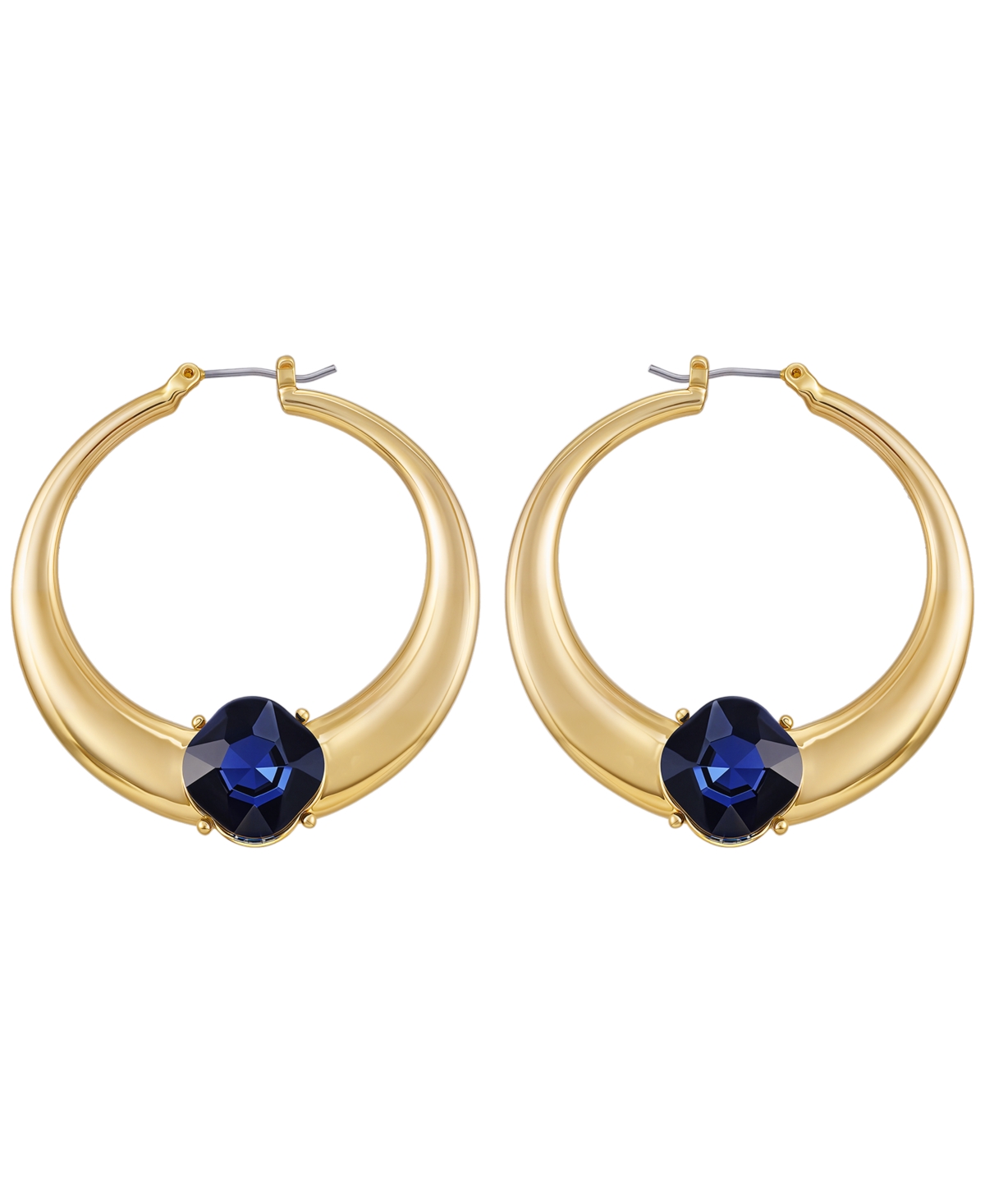 Guess Glass Stone Gold-tone Hoop Earrings