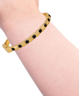 Rhinestone Gold-Tone Bangle Bracelet