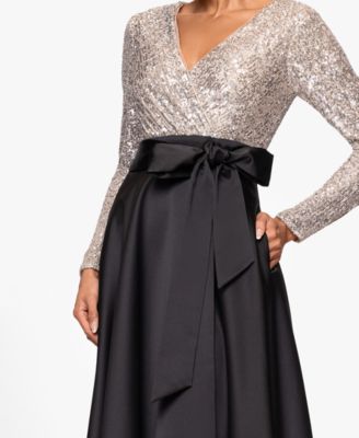 Petite Sequin Detail V-Neck Maxi Dress