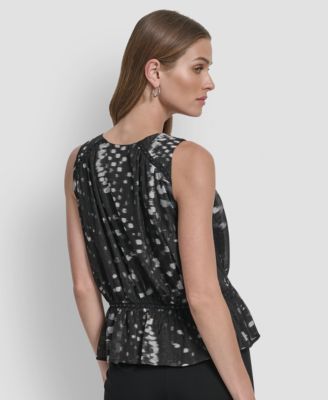 Women's Crinkle Detail Peplum Pull On Top