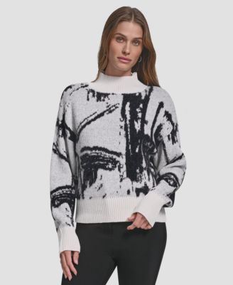 Women's Intarsia Oversized Pull On Sweater