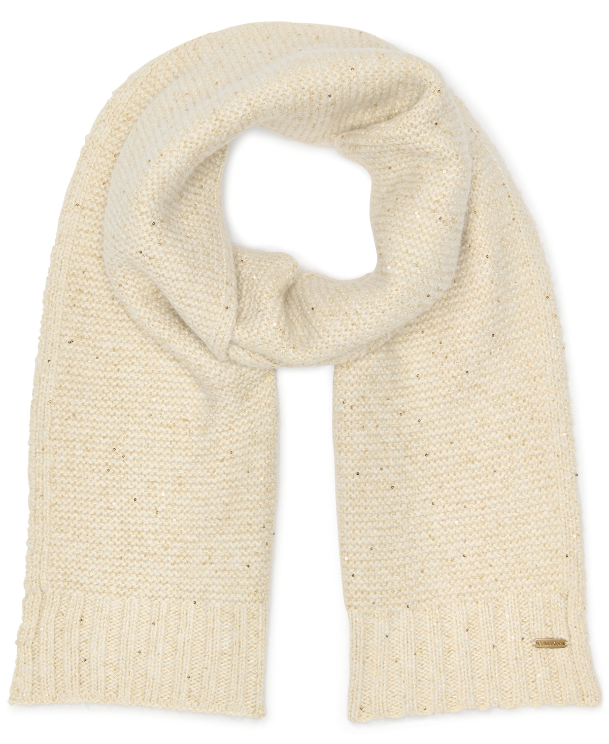 Calvin Klein 2-piece Mini Sequin Hat And Scarf Set In Neutral