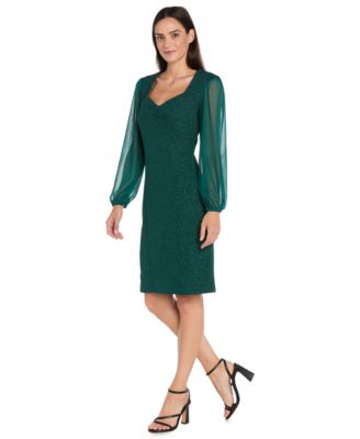 Petite Long Sleeve Sheath Dress
