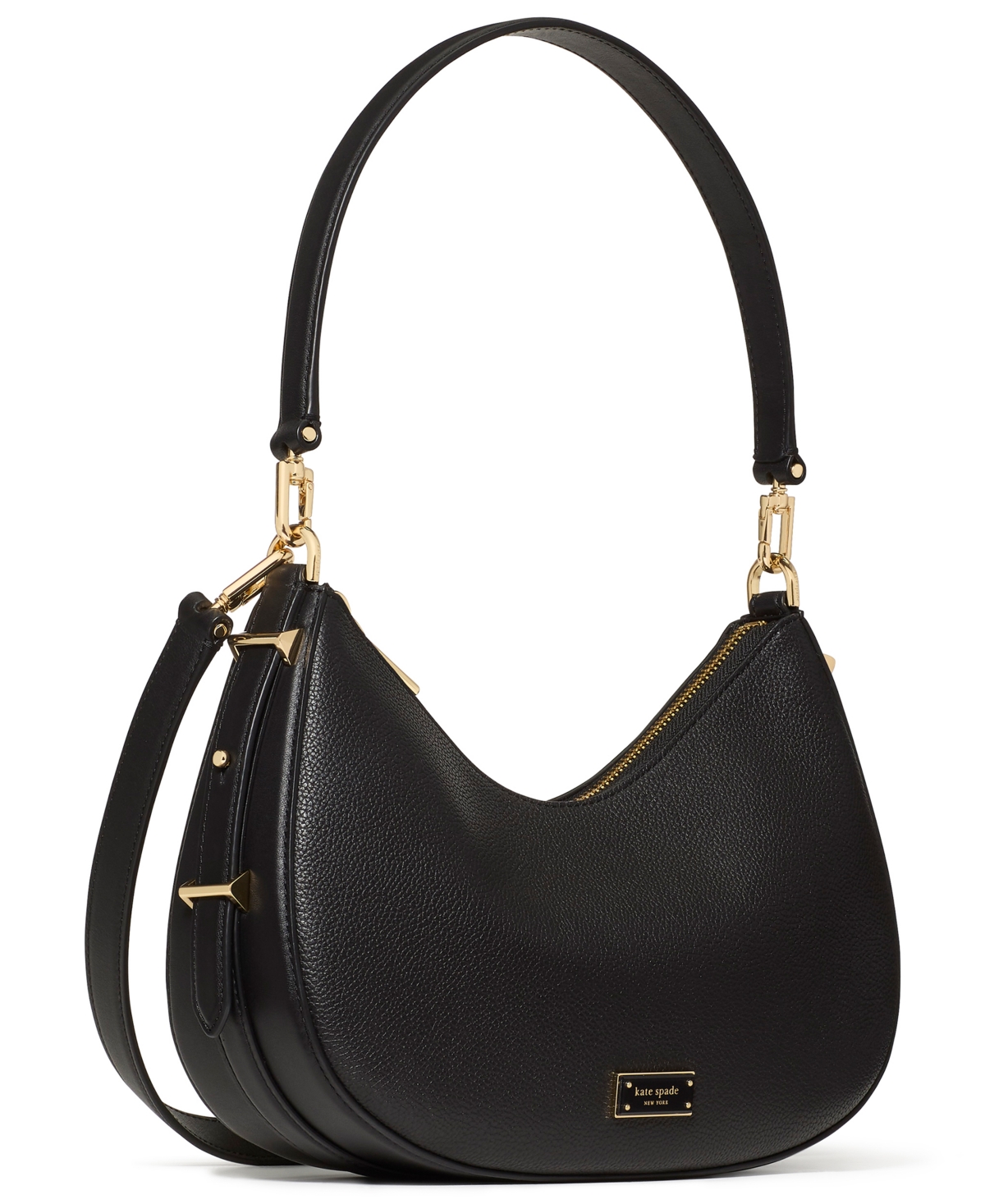 Kate Spade Liv Pebbled Convertible Small Shoulder Bag In Black
