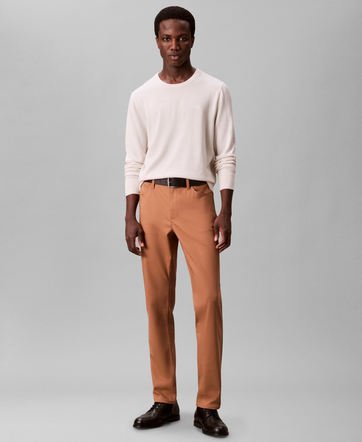 Calvin Klein Men's Ck Move 365 Slim-fit Performance Stretch Pants In Brown