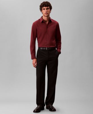 Men's Slim Fit Supima Stretch Long Sleeve Button-Front Shirt