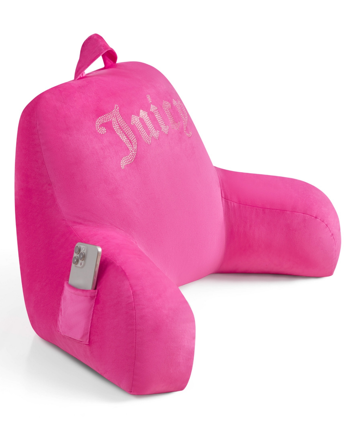 Juicy Couture Backrest Polyester Pillow With Pocket, 30" X 17" In Pink