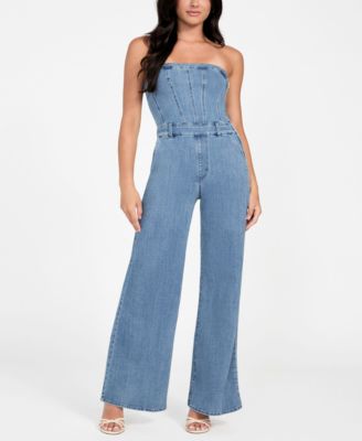 GUESS - Women's Donna Sleeveless Denim Jumpsuit