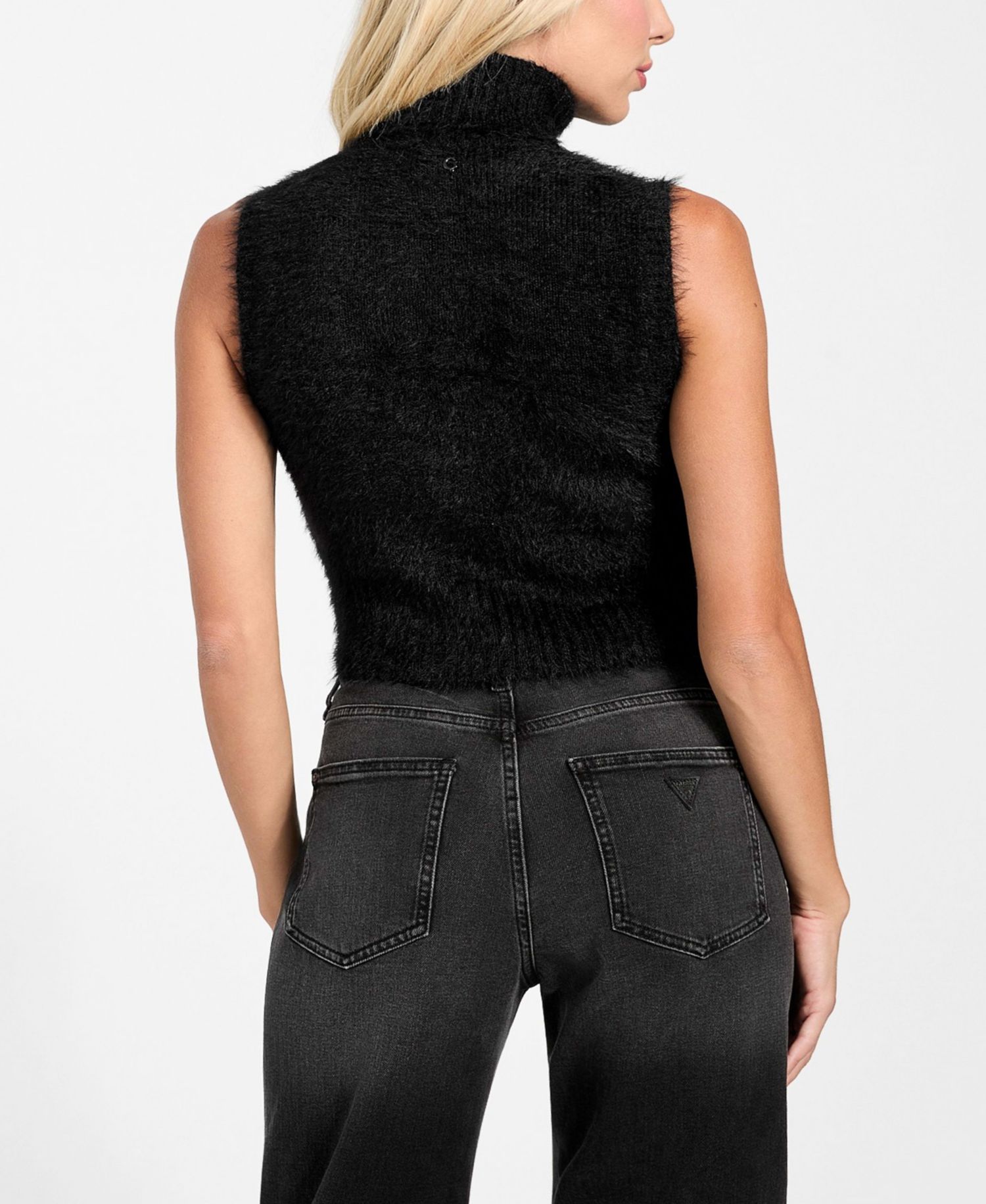 Women's Sleeveless Turtleneck MEI Cropped Sweater