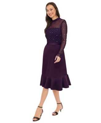 Petite Mock Neck Midi Dress