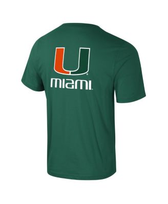 Men's Green Miami Hurricanes Logo Lockup Active Blend T-Shirt
