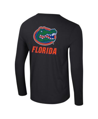Men's Black Florida Gators Logo Lockup 3-Hit Active Blend Long Sleeve T-Shirt