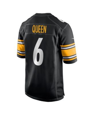 Men's Patrick Queen Black Pittsburgh Steelers Game Player Jersey