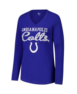 Women's Royal Indianapolis Colts Post Season Long Sleeve V-Neck T-Shirt