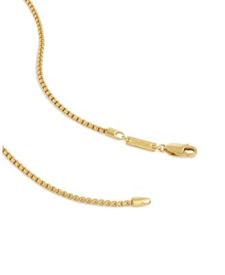 Men's 2mm Box Chain Necklace, 14K Gold Plated Sterling Silver